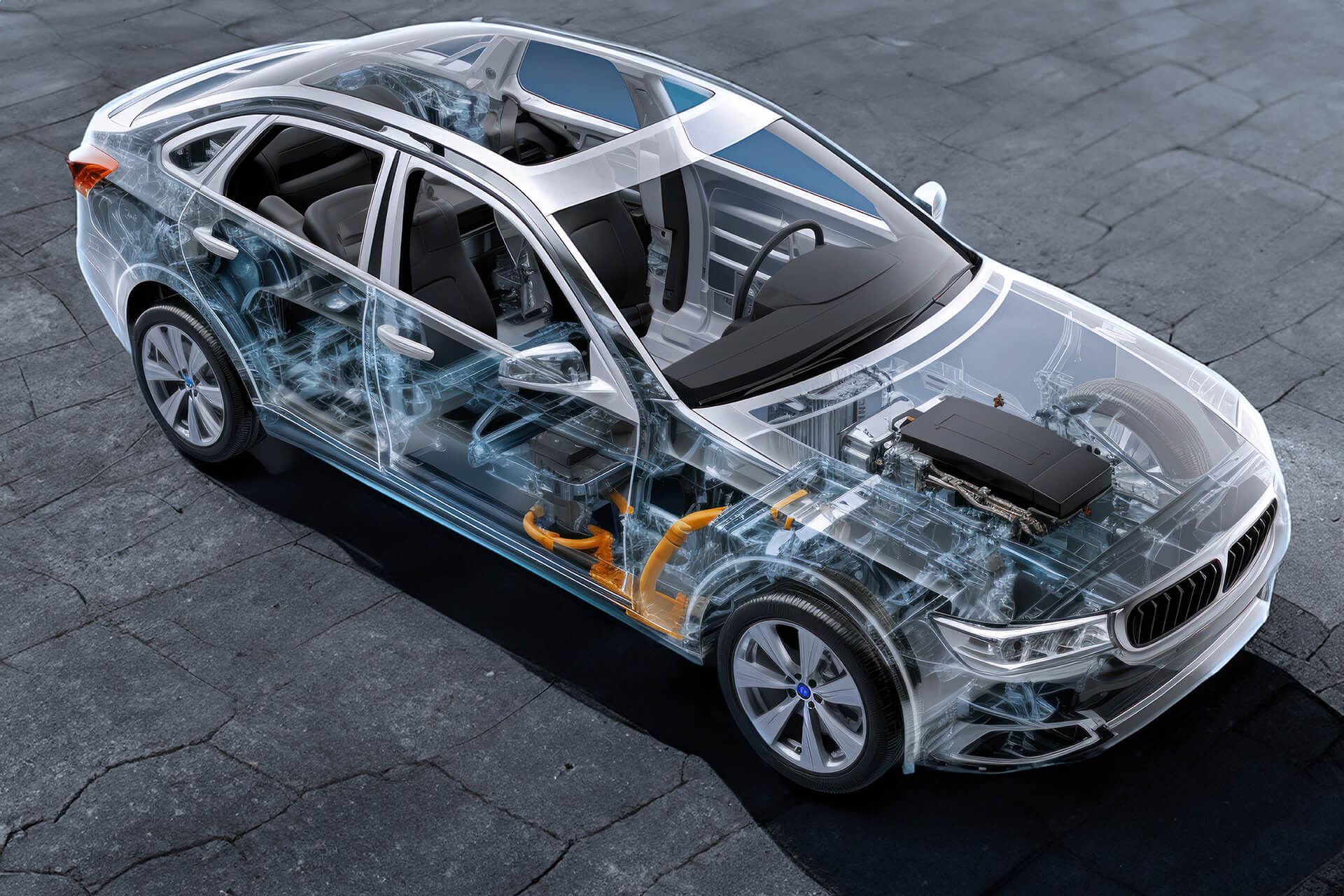 Imagen digital del motor de combustión interna 