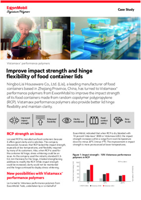 Case study detailing how Ningbo Lisi Houseware Co., Ltd. (Lisi) improved the impact strength of its food containers made from random copolymer polypropylene (RCP).