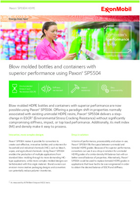 Discover how to create cost-effective, innovative solutions for blow molded HDPE bottles and containers with the superior performance delivered by Paxon™ SP5504.