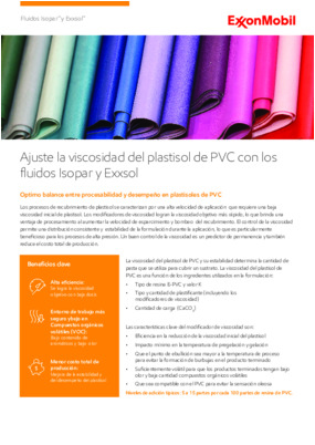 Optimo balance entre procesabilidad y desempeño en plastisoles de PVC