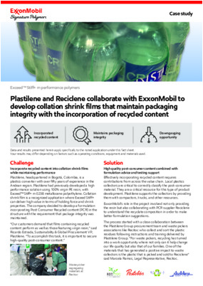 Incorporate recycled content into collation shrink films while maintaining performance.