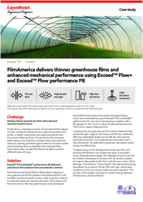 FilmAmerica delivers thinner greenhouse films and enhanced mechanical performance using Exceed™ Flow+ and Exceed™ Flow performance PE