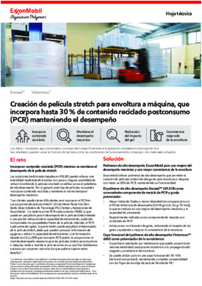 Creación de película estirable Machine Wrap que incorpora hasta un 30% de contenido reciclado posconsumo (PCR) mientras mantiene el rendimiento