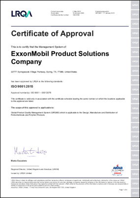 We recognize the importance of ISO in establishing global standards and the need for certification. We ensure our Global Product Quality Management System (GPQMS) is ISO9001 certified by Lloyd’s Register Quality Assurance (LRQA). The LRQA ISO audit assesses the integrity and robustness of our GPQMS in maintaining conformance to the ISO 9001 standard throughout our organization.