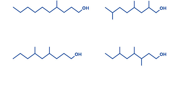 branched alcohols hydrocarbon chain