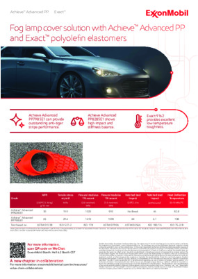 Wintec uses Achieve™ Advanced PP and Exact™ polyolefin elastomers to produce fog lamp cover.